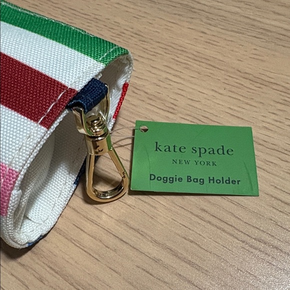 Kate Spade Striped Doggie Bag Holder with Gold Clip - Picture 2 of 6